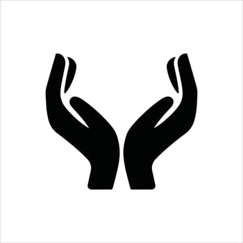 Caring Hands Silhouette Symbol of Support and Protection vector