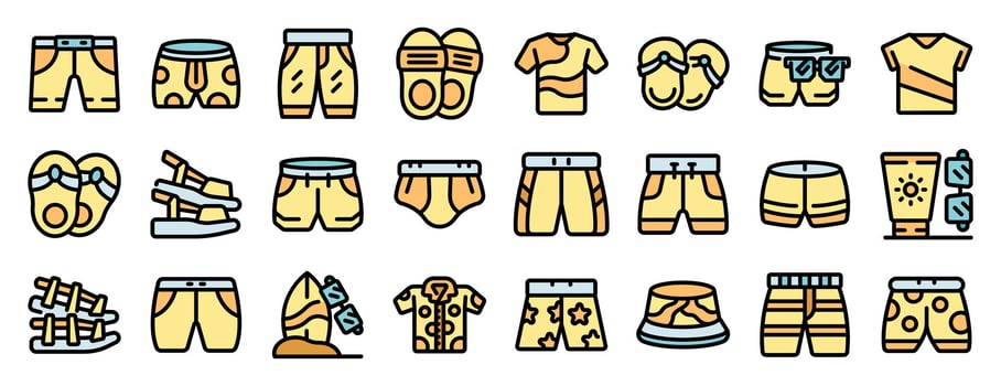 Beach clothing and accessories showing summer vacation vibes vector