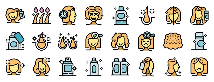 Hair care products and treatments for healthy, growing hair vector