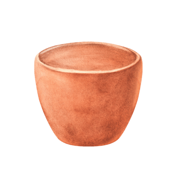 Watercolor terracotta clay tea cup. Ceramic cup. Oriental tea ceremony clipart. Hand-drawn watercolor illustration isolated. A part of terracotta dishware. For postcards, menu, invitation design png