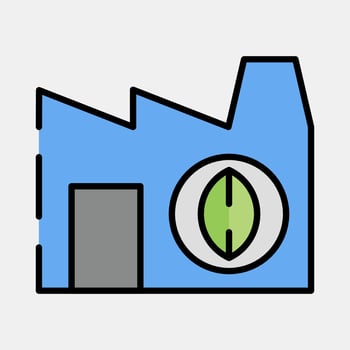 Icon biological power plant. Renewable energy elements. Icon in filled line style. vector