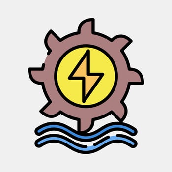 Icon hydro power. Renewable energy elements. Icon in filled line style. vector