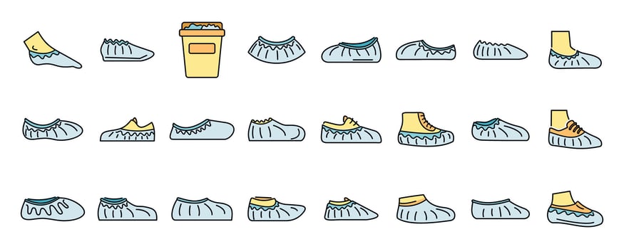Shoe covers protecting footwear, maintaining hygiene, and preventing contamination vector