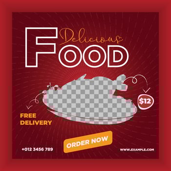 Delicious food food delivery banner template vector