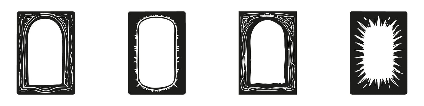 Decorative Frame Design Set. Artistic Borders For Creative Projects Collection. Isolated Illustration vector