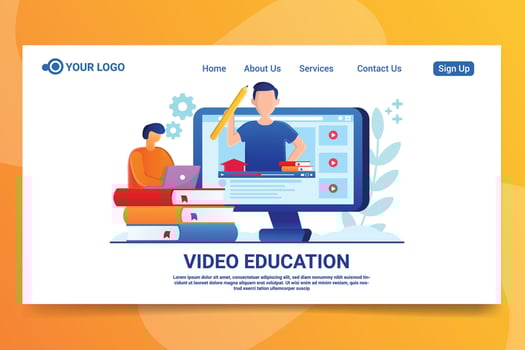 Online Education and E-learning Illustration vector