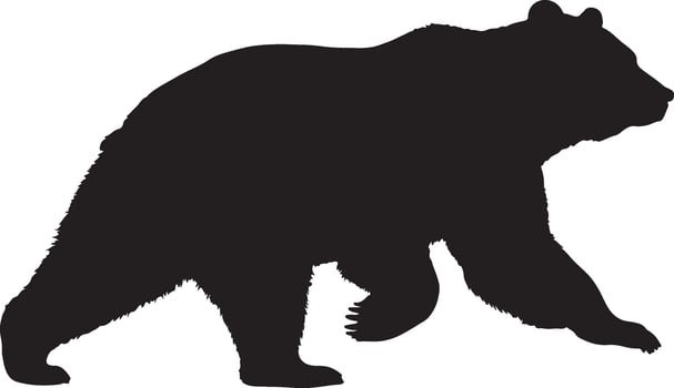 Walking Bear Silhouette Bear Animal Design vector