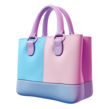 Pastel Elegance Fashionable Handbag With Gradient Colors. 3D Render. png