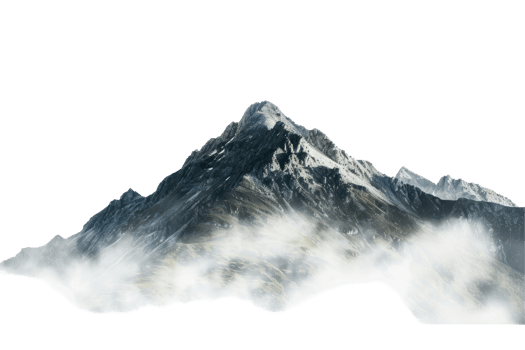 Isolated Majestic Mountain Peak With Fog. Great For Compositing. png