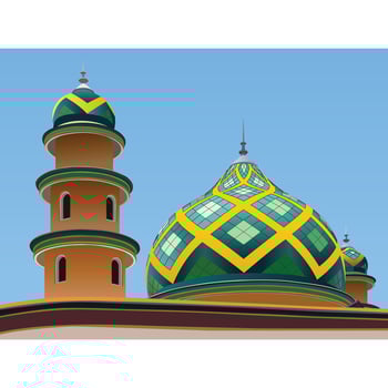 Colorful mosque dome illustration vector