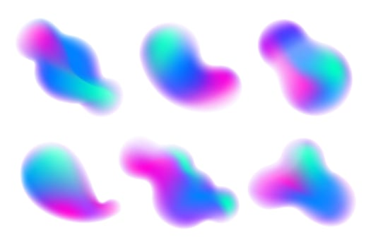 Colorful abstract shapes and blobs vector