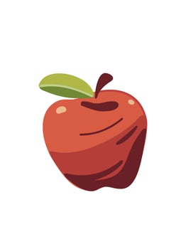 Red apple on white background vector