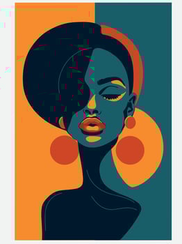 fashionable portrait of black woman vector