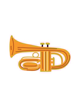 bugle in cartoon style vector