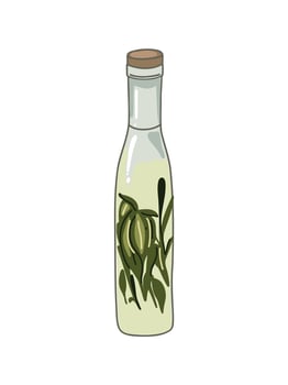 herbal oil bottle vector