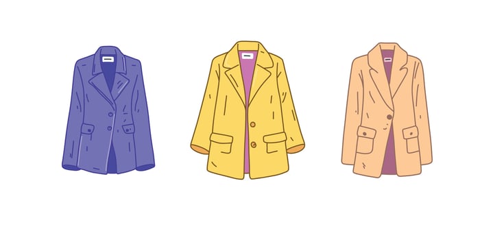 flat color jacket vector