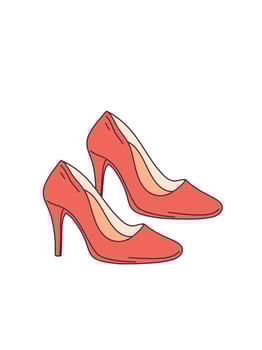 elegant red pumps vector