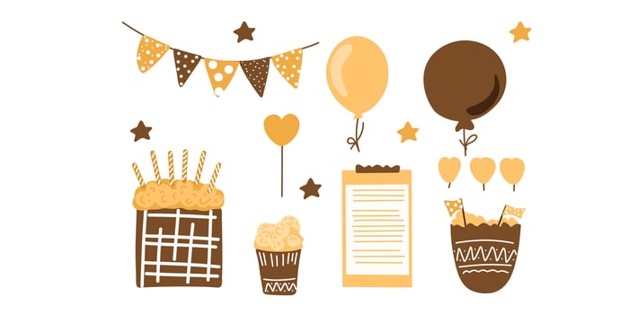 celebration icons set vector