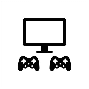 Multiplayer Game glyph icon. gaming black Solid line illustration vector