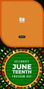 Juneteenth Freedom Day. Banner design with blooming flower geometry ornaments for ads, speech, campaign on June 19 vector