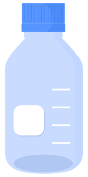 Blank label Glass bottles for laboratory chemicals png
