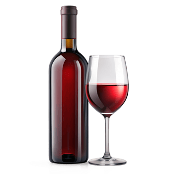 Elegant Bottle with Red Wine Illustration png