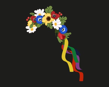 The traditional ukrainian headdress wreath of flower vector