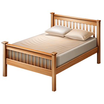 Rustic Wooden Bed Frame Illustration png