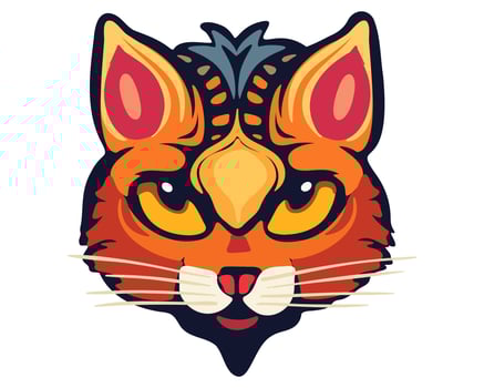 Cat, zentangle style, hand drawn illustration. vector