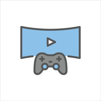 Gaming Gameplay filled outline icon. Gaming color line illustration. vector