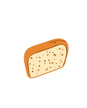 Piece of bread on a white background vector