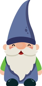 Happy Little Garden Gnome with Blue Hat vector