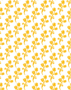 a yellow flower pattern on a white background vector