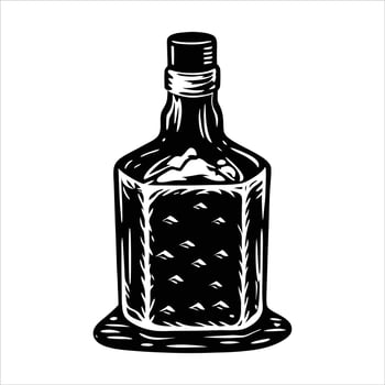 whisky bottle half submerged in ice vector