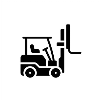 Forklift glyph solid icon. forklift black illustration vector