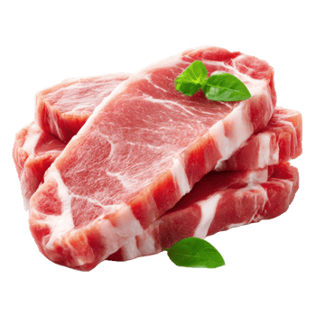 Fresh raw pork chops meat cuts cooking ingredient food preparation image on transparent background png