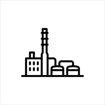refinery outline icon, refinery black line illustration. vector