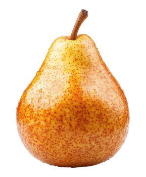 Yellow Pear Fruit with Spots on a Transparent Background Image png