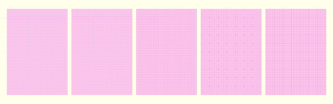Millimeter graph paper sheets arranged in a neat stack showcasing a soft pink grid pattern for precise drafting and design work. vector