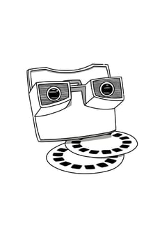 Line art Retro children's photography toys vector