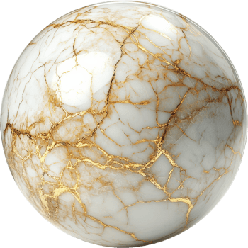Elegant Creamy Marble Sphere Ornament png
