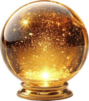 Golden Crystal Ball Fortune Telling png