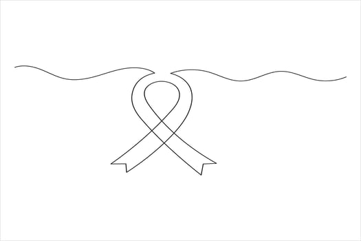Minimal one line ribbon illustration in a modern outline style vector