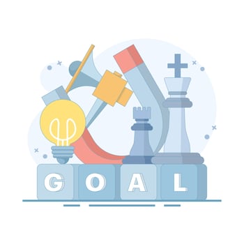 Business idea concept and strategy. growth management strategy. success and growth. tactical plan, improvement, skills, inspiration, market competition. flat design illustration. vector