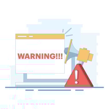 Concept of warning system, notification in case of danger and error. danger sign or alarm. system error notification. protection and prevention system. flat style illustration vector