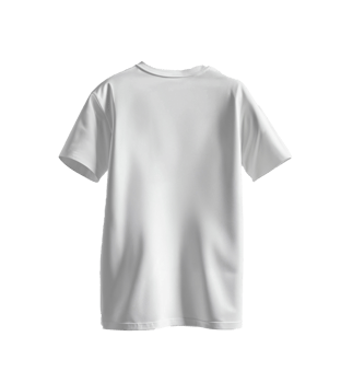 Rear view of a plain white short sleeve t shirt png