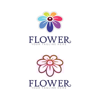 Blooming Flower Icon for Skincare and Herbal Packaging vector