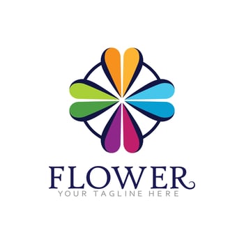 Gradient Floral Logo with Fresh Petals and Nature Look vector