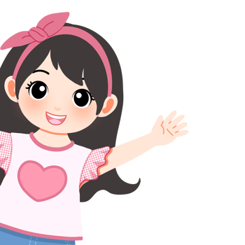 cute pinky girl with say hi hand gesture png