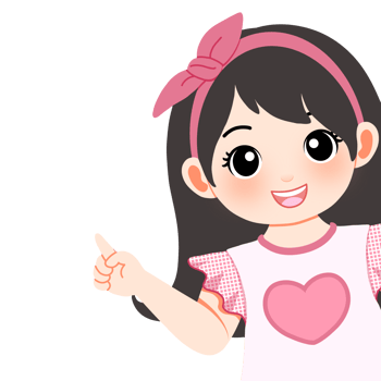 cute pinky girl with her finger pointing png